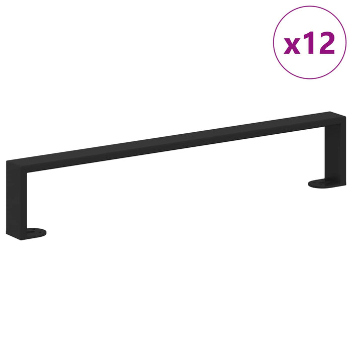 Picioare de mobilă 12 pcs Negru 54,6 x 4 x 10 mm Fier - WALTI WALTI