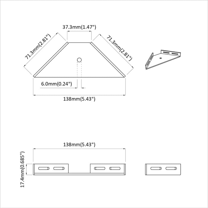 Bracket de Colț 12 pcs Negru 138,5 x 50,5 x 16 mm Fier - WALTI WALTI