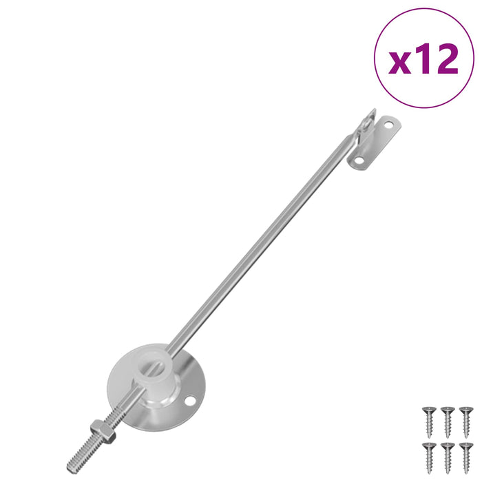 Hingă cu suport pentru capac 12 pcs Argintiu 194 x 36 x 18 mm - WALTI WALTI