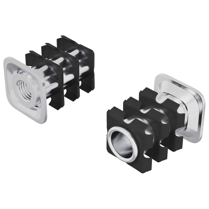 Insert tub filetat 2 pcs Negru și argintiu Oțel Galvanizat - WALTI WALTI