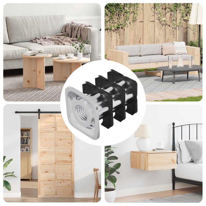Insert tub filetat 12 pcs Negru și argintiu Oțel Galvanizat - WALTI WALTI