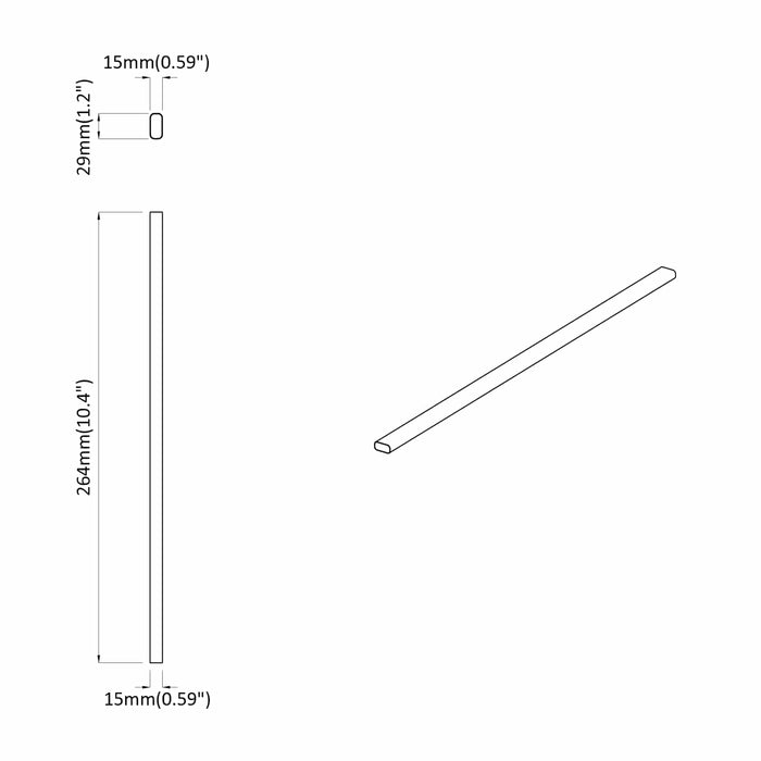 Șină pentru dressing 2 pcs Argintiu 264 x 15 x 29 mm WALTI