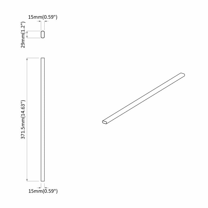 Șină pentru dressing 12 pcs Argintiu 371,5 x 15 x 29 mm - WALTI WALTI