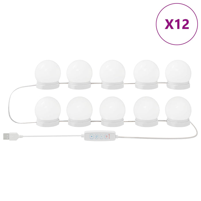 Lumini pentru oglindă 12 pcs Alb 4.5 x 4.5 x 4.8 cm Plastic - WALTI WALTI