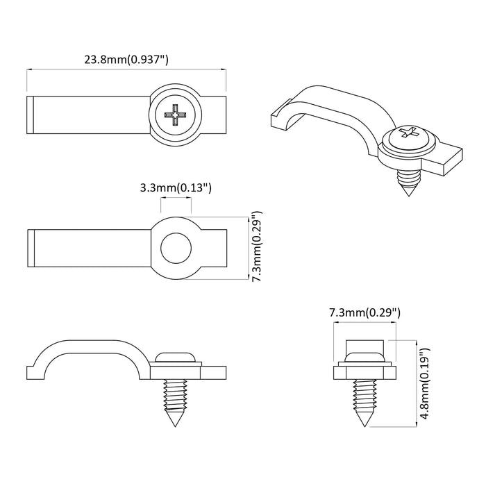 Clipuri LED pentru Strip 2 pcs Transparent 2 x 1 x 0.5 cm - WALTI WALTI