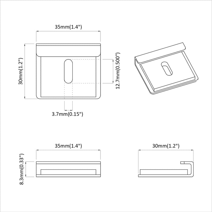Suport pentru oglindă 340 pcs Nichel 35 x 30 x 8,3 mm Oțel - WALTI WALTI
