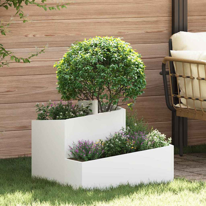 Vază pentru Grădină Alb 60 x 60 x 50 cm Oțel laminat la rece - WALTI WALTI