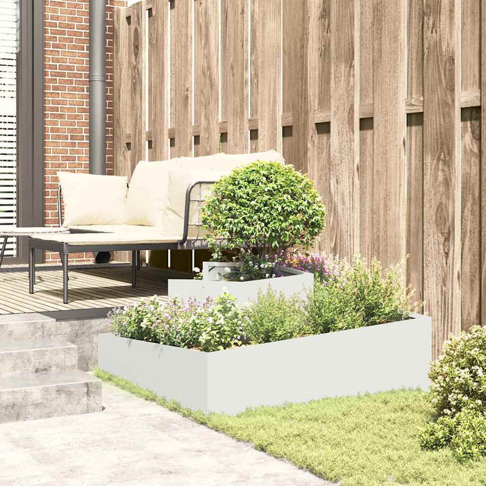 Vază pentru Grădină Alb 100 x 100 x 50 cm Oțel laminat la rece - WALTI WALTI
