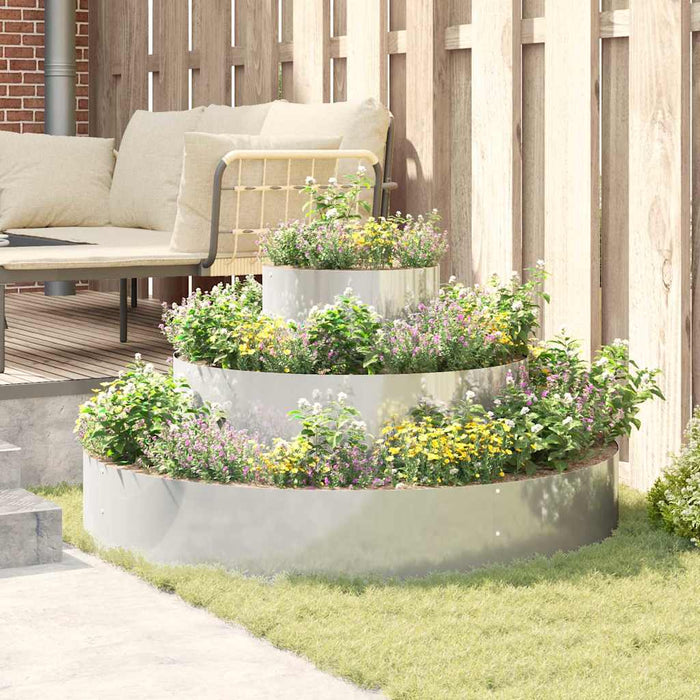 Vază pentru Grădină Argintiu 120 x 120 x 20 cm Oțel Galvanizat WALTI