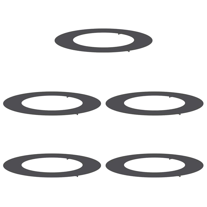 potrivit pentru inele de copac plat 5 pcs Negru Ø50 / 80 cm Oțel - WALTI WALTI