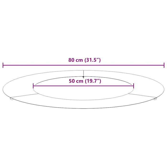 potrivit pentru inele de copac plat 5 pcs Negru Ø50 / 80 cm Oțel - WALTI WALTI