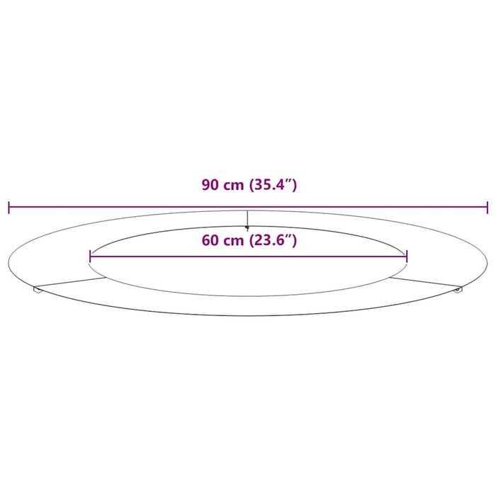 potrivit pentru inel de copac plat Argintiu Ø60 / 90 cm - WALTI WALTI