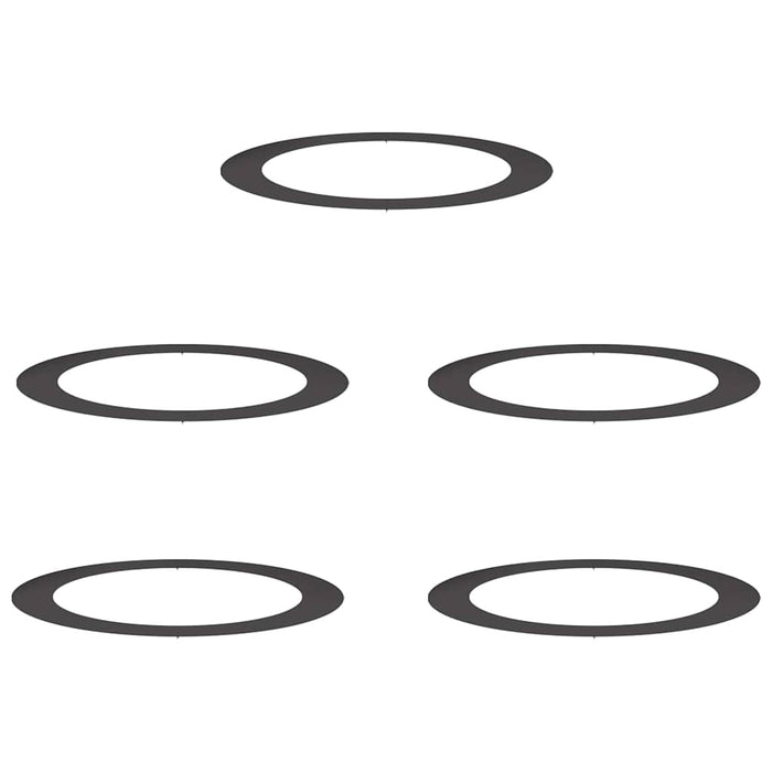 potrivit pentru inele de copac plat 5 pcs Negru Ø90 / 120 cm Oțel - WALTI WALTI