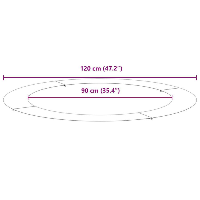 potrivit pentru inele de copac plat 5 pcs Alb Ø90 / 120 cm Oțel - WALTI WALTI