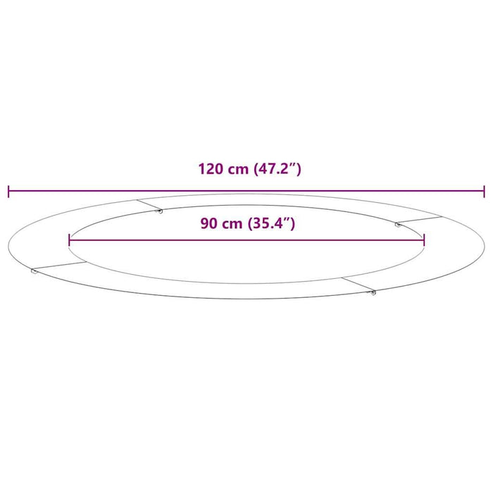 potrivit pentru inel de copac plat Argintiu Ø90 / 120 cm - WALTI WALTI