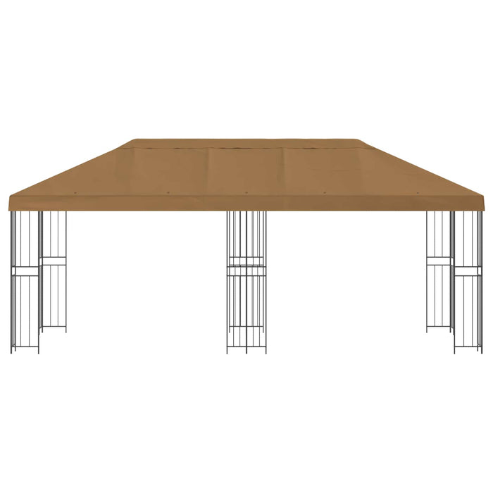 Pavilion cu panouri laterale 6 x 3 m Bej Poliester și oțel 190 - WALTI WALTI