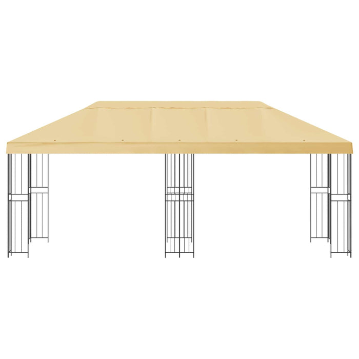 Pavilion cu panouri laterale 6 x 3 m Crem Poliester și oțel 190 - WALTI WALTI