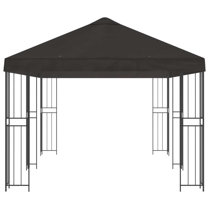 Pavilion cu panouri laterale 6 x 3 m Antracit Poliester și oțel - WALTI WALTI