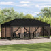Pavilion cu panouri laterale 6 x 3 m Negru Poliester și oțel - WALTI WALTI