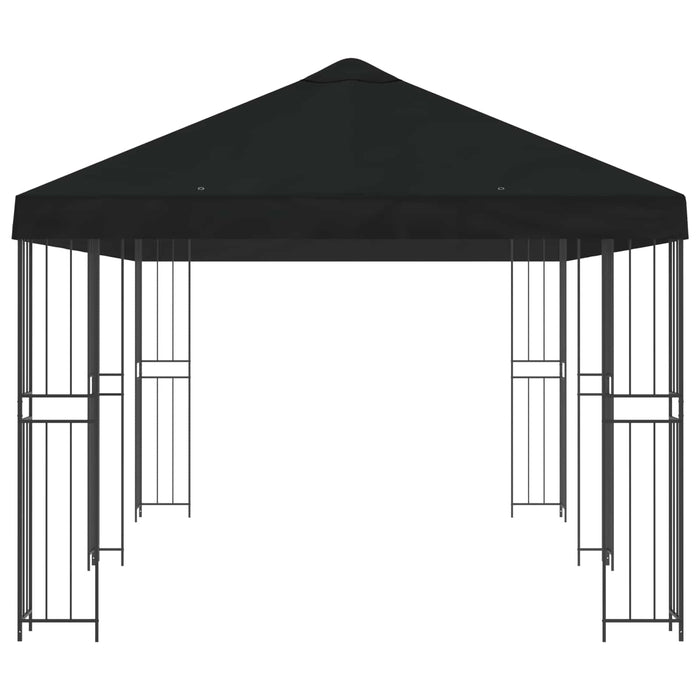 Pavilion cu panouri laterale 6 x 3 m Negru Poliester și oțel - WALTI WALTI