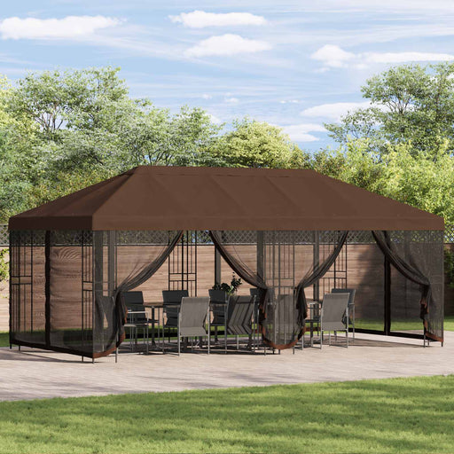 Pavilion cu panouri laterale 6 x 3 m Maro Poliester și oțel 190 - WALTI WALTI