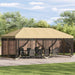 Pavilion cu panouri laterale 6 x 3 m Crem Poliester și oțel 190 - WALTI WALTI