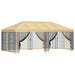 Pavilion cu panouri laterale 6 x 3 m Crem Poliester și oțel 190 - WALTI WALTI