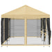 Pavilion cu panouri laterale 6 x 3 m Crem Poliester și oțel 190 - WALTI WALTI