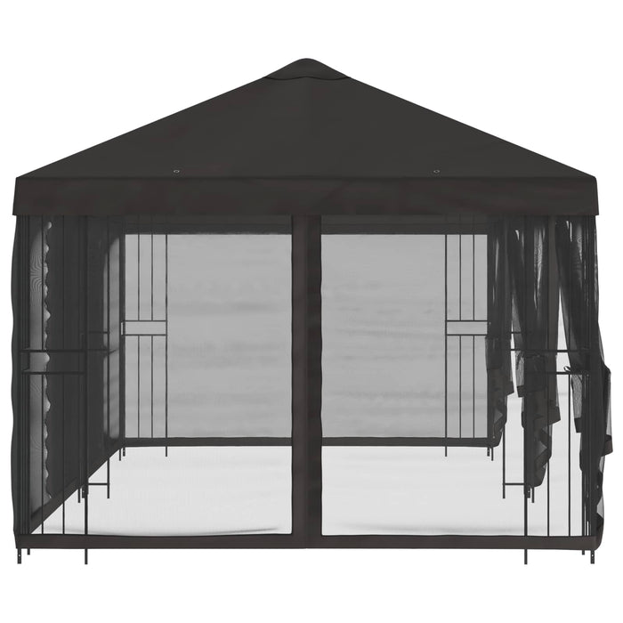 Pavilion cu panouri laterale 6 x 3 m Antracit Poliester și oțel - WALTI WALTI