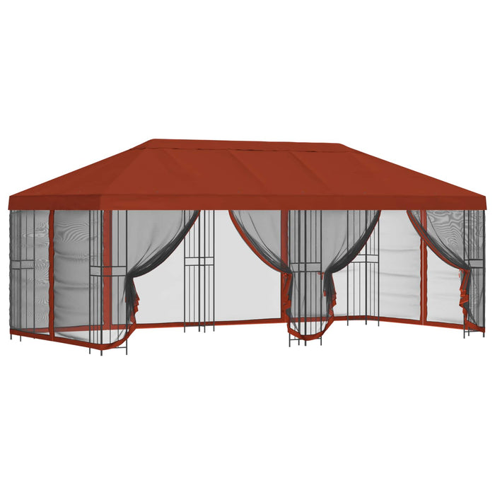 Pavilion cu panouri laterale 6 x 3 m Terracota - WALTI WALTI