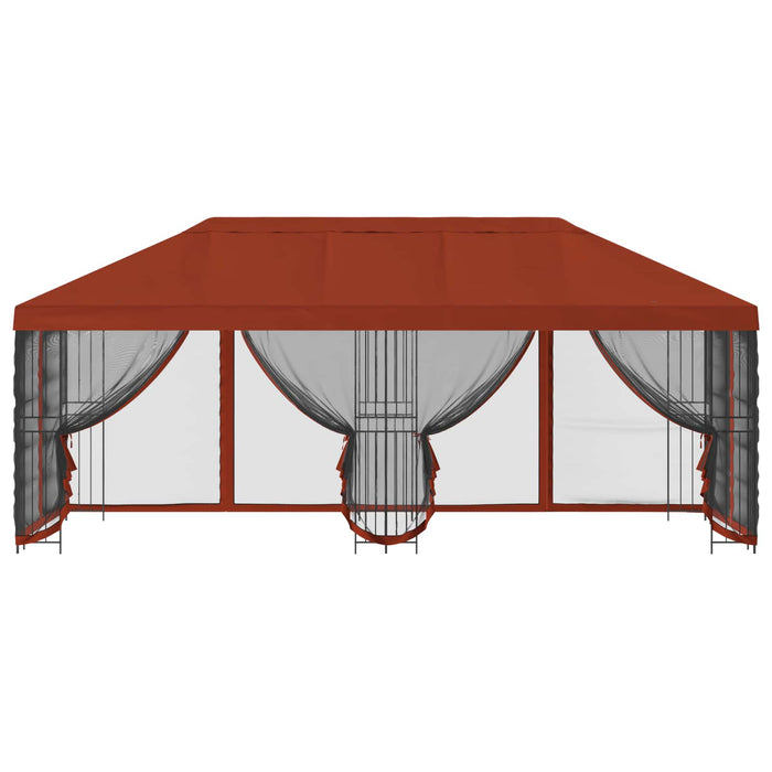 Pavilion cu panouri laterale 6 x 3 m Terracota - WALTI WALTI