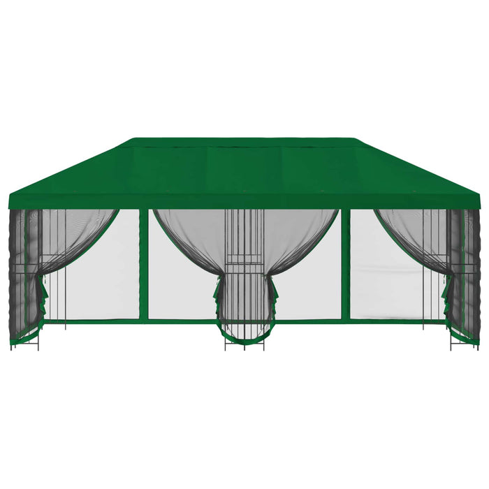 Pavilion cu panouri laterale 6 x 3 m Verde Poliester și oțel - WALTI WALTI