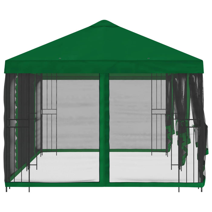 Pavilion cu panouri laterale 6 x 3 m Verde Poliester și oțel - WALTI WALTI