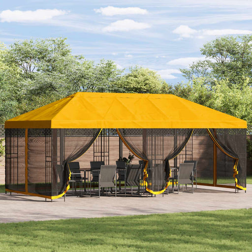 Pavilion cu panouri laterale 6 x 3 m Galben Poliester și oțel - WALTI WALTI