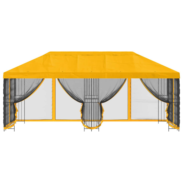 Pavilion cu panouri laterale 6 x 3 m Galben Poliester și oțel - WALTI WALTI