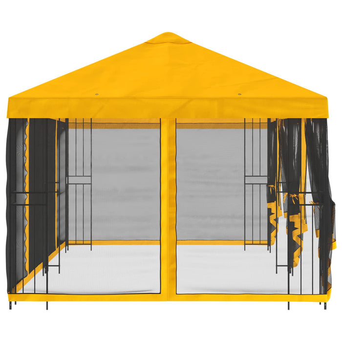 Pavilion cu panouri laterale 6 x 3 m Galben Poliester și oțel - WALTI WALTI