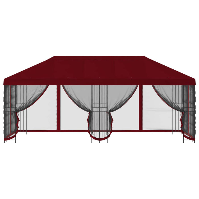 Pavilion cu panouri laterale 6 x 3 m Burgundy Poliester și oțel - WALTI WALTI