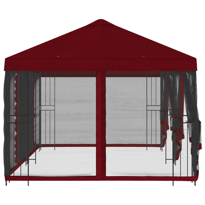 Pavilion cu panouri laterale 6 x 3 m Burgundy Poliester și oțel - WALTI WALTI