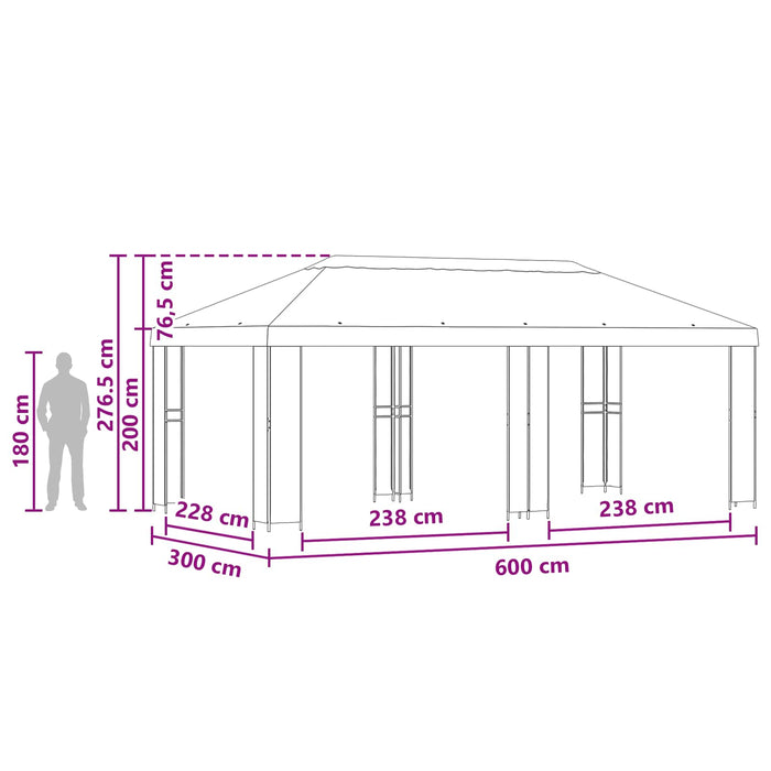 Foișor pentru Grădină 6 x 3 m Crem Poliester și oțel 190 - WALTI WALTI