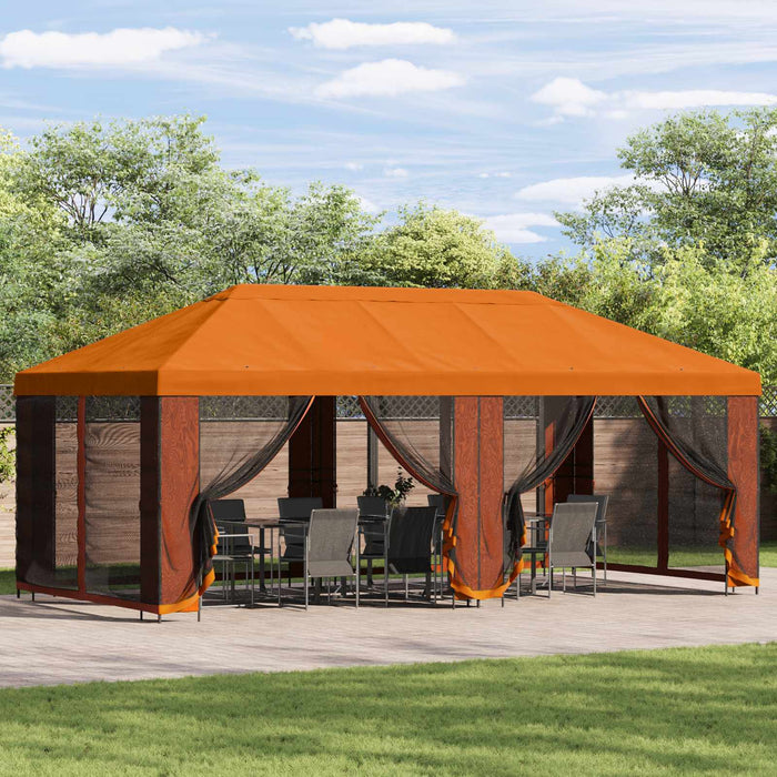 Foișor pentru Grădină 6 x 3 m Portocaliu Poliester și oțel 190 - WALTI WALTI
