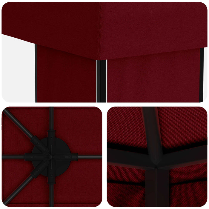 Foișor pentru Grădină 6 x 3 m Burgundy Poliester și oțel 190 - WALTI WALTI