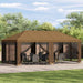 Pavilion cu panouri laterale 6 x 3 m Bej Poliester și oțel 190 - WALTI WALTI