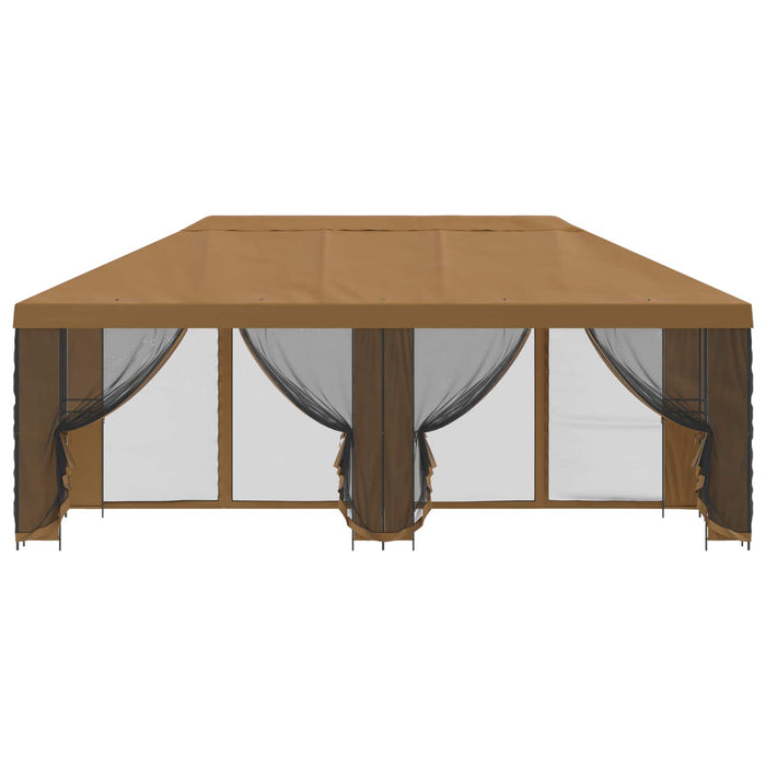 Pavilion cu panouri laterale 6 x 3 m Bej Poliester și oțel 190 - WALTI WALTI