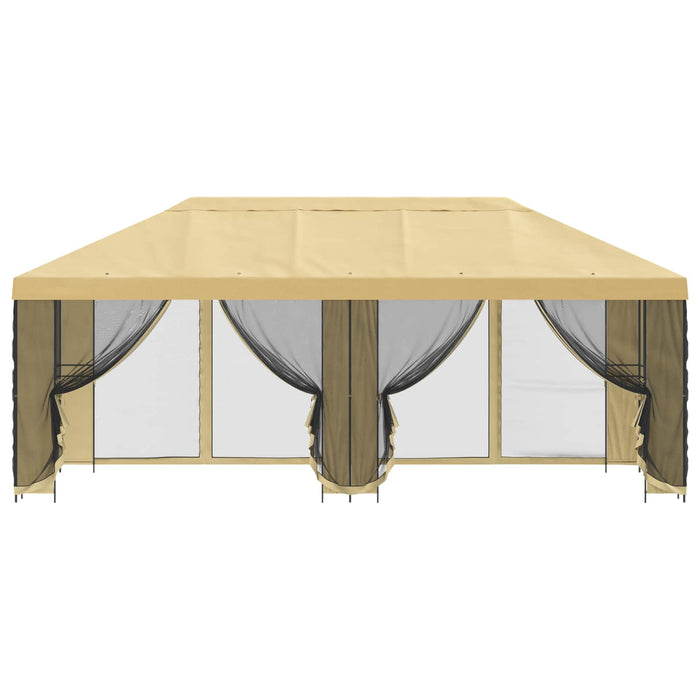 Pavilion cu panouri laterale 6 x 3 m Crem Poliester și oțel 190 - WALTI WALTI