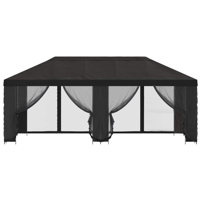 Pavilion cu panouri laterale 6 x 3 m Antracit Poliester și oțel - WALTI WALTI