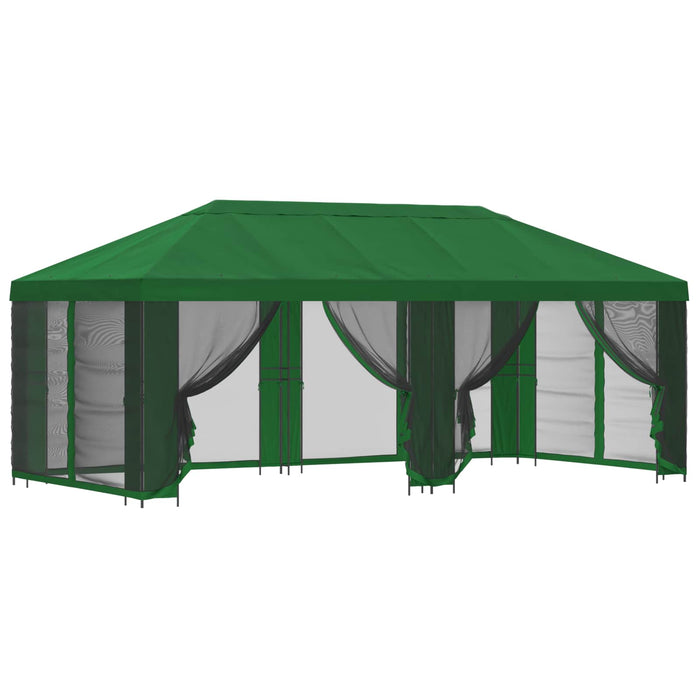 Pavilion cu panouri laterale 6 x 3 m Verde Poliester și oțel - WALTI WALTI
