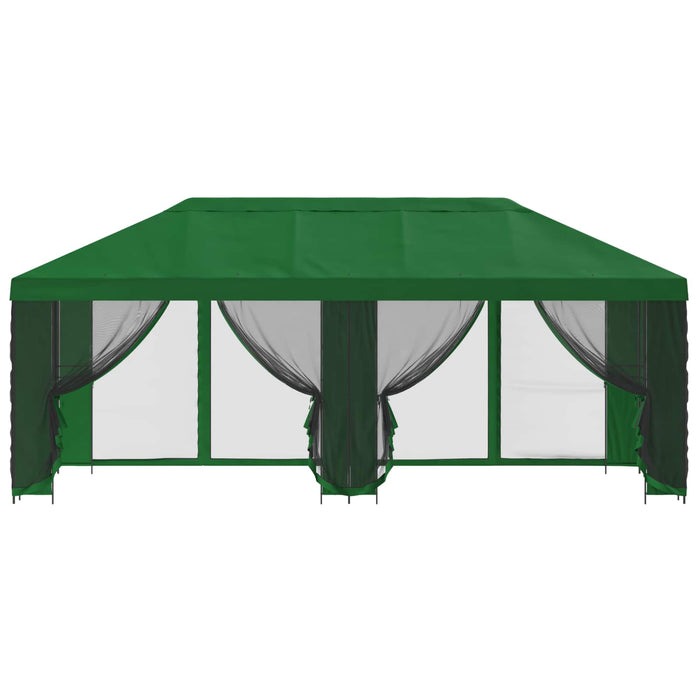 Pavilion cu panouri laterale 6 x 3 m Verde Poliester și oțel - WALTI WALTI