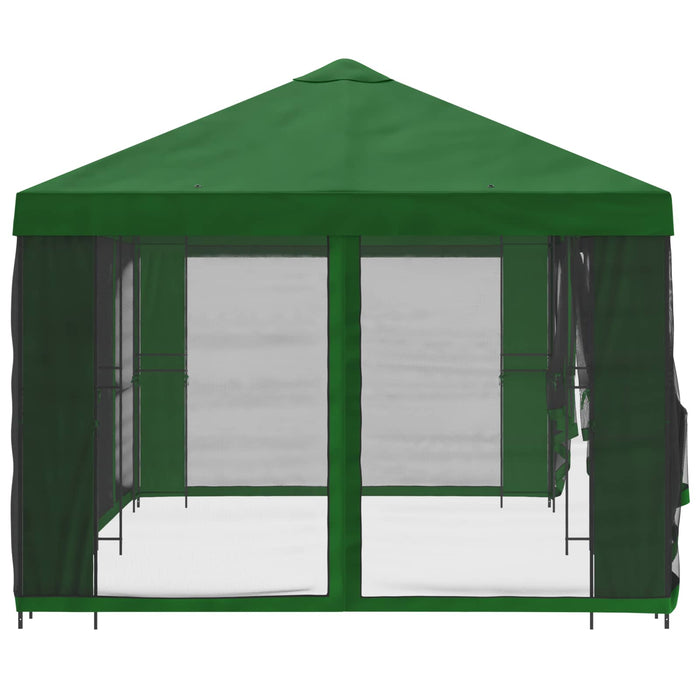 Pavilion cu panouri laterale 6 x 3 m Verde Poliester și oțel - WALTI WALTI