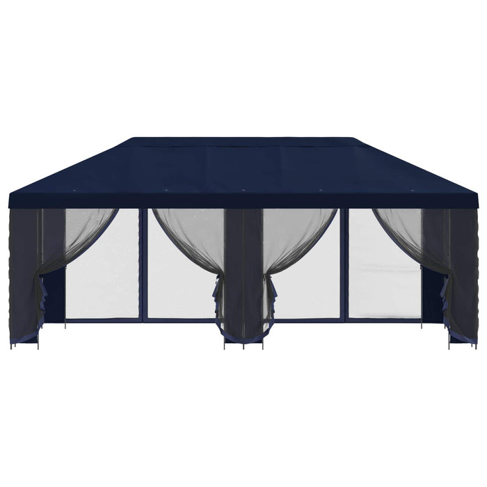 Pavilion cu panouri laterale 6 x 3 m albastru Poliester și oțel - WALTI WALTI