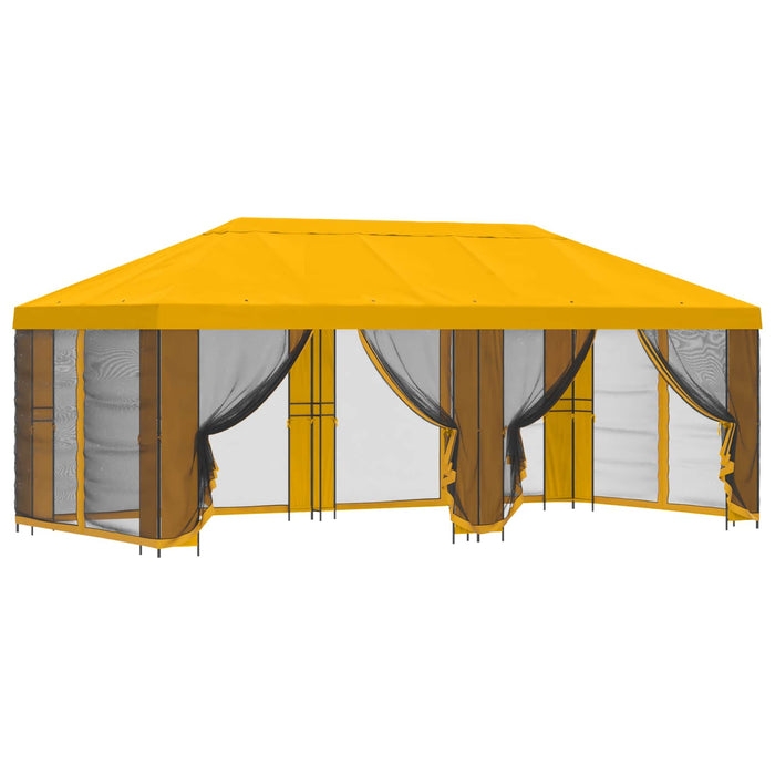 Pavilion cu panouri laterale 6 x 3 m Galben Poliester și oțel - WALTI WALTI